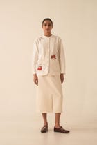 Roxanne Off White Handwoven Denim Skirt view 12
