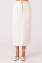 Roxanne Off White Handwoven Denim Skirt view 2