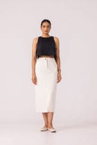 Roxanne Off White Handwoven Denim Skirt view 7