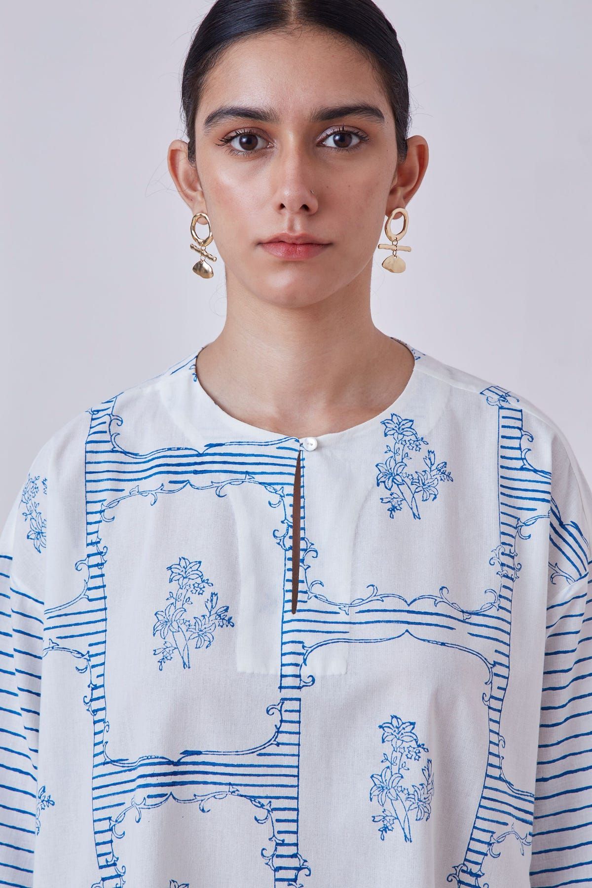 Dalip Blue Hand Printed Dress - image 3