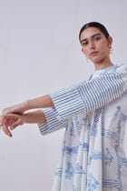 Dalip Blue Hand Printed Dress view 5