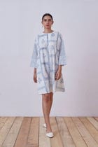Dalip Blue Hand Printed Dress view 6