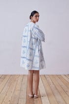 Dalip Blue Hand Printed Dress view 7