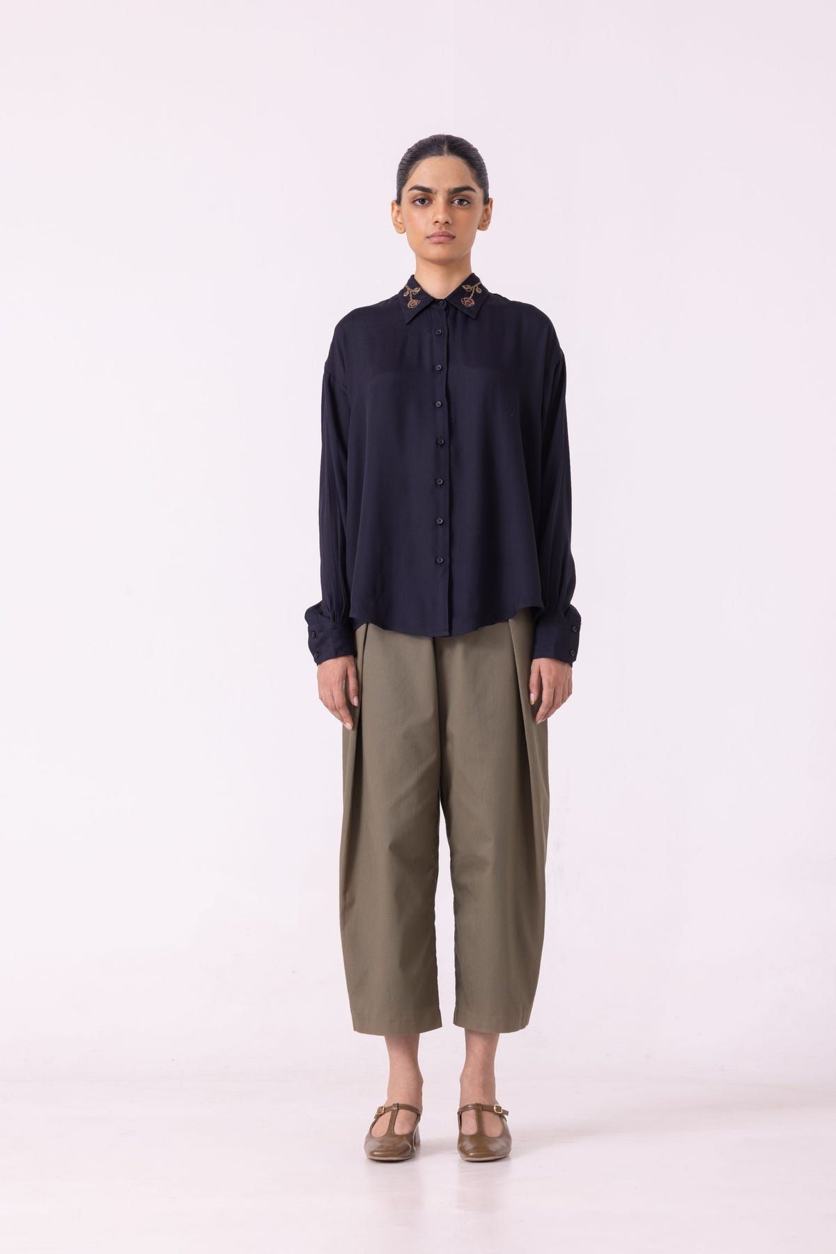 Norris Black Embroidered Shirt - image 11
