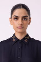 Norris Black Embroidered Shirt view 4