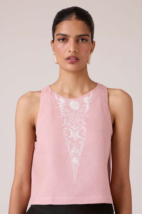 The Summer House — Evora Rose Embroidered Top
