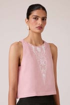 Evora Rose Embroidered Top view 3