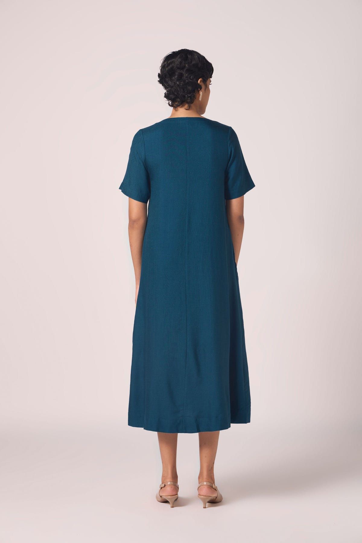 Vega Blue Silk Midi Dress - image 10