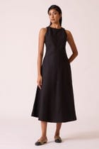Naomi Black Linen Dress view 2