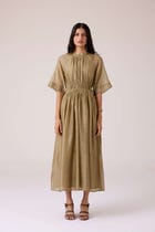 Arha Olive Handwoven Dress view 1