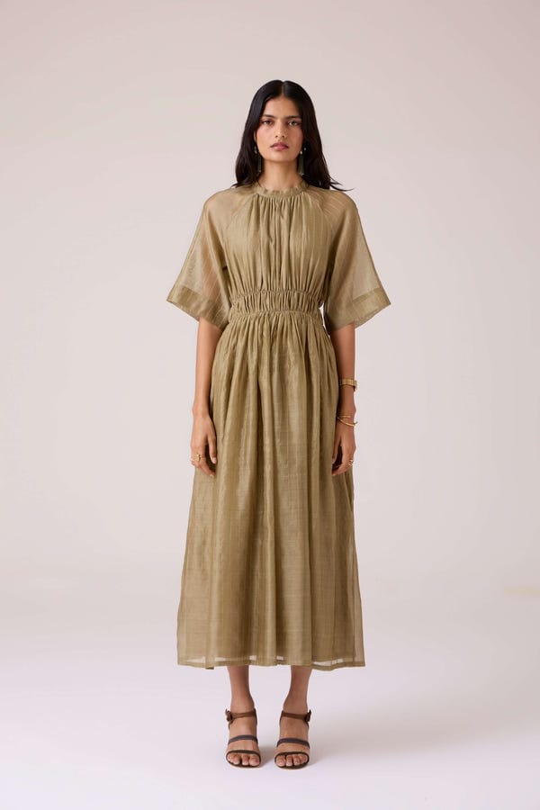 The Summer House — Arha Olive Handwoven Dress