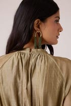Arha Olive Handwoven Dress view 11