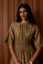 Arha Olive Handwoven Dress view 15