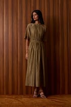 Arha Olive Handwoven Dress view 16