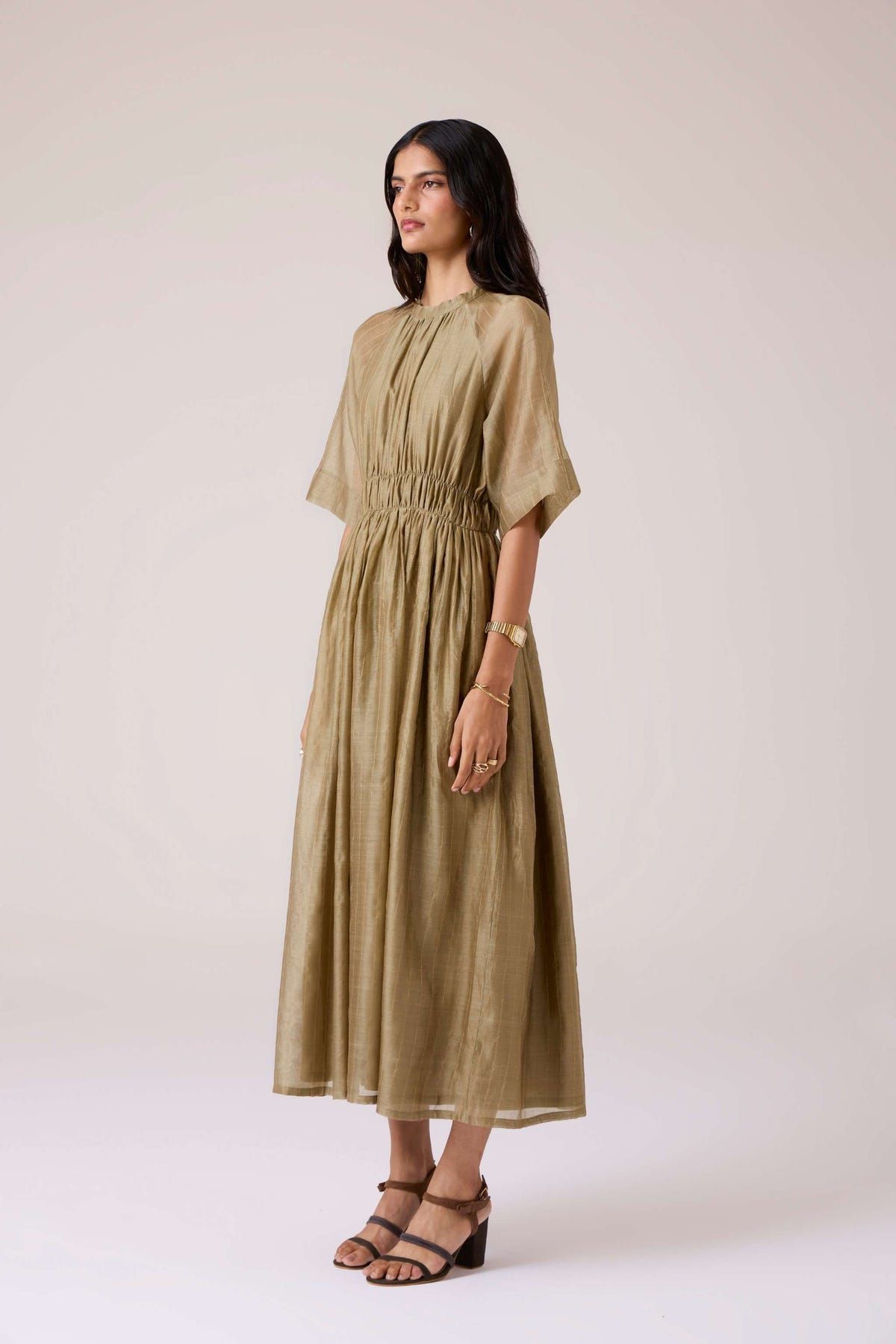 Arha Olive Handwoven Dress - image 2