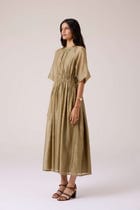 Arha Olive Handwoven Dress view 2