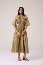 Arha Olive Handwoven Dress view 4