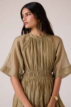 Arha Olive Handwoven Dress view 5