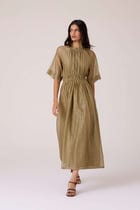 Arha Olive Handwoven Dress view 6
