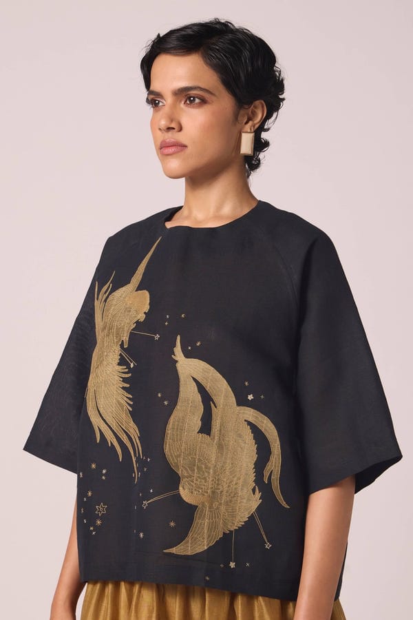 The Summer House — Roma Embroidered Handwoven Top