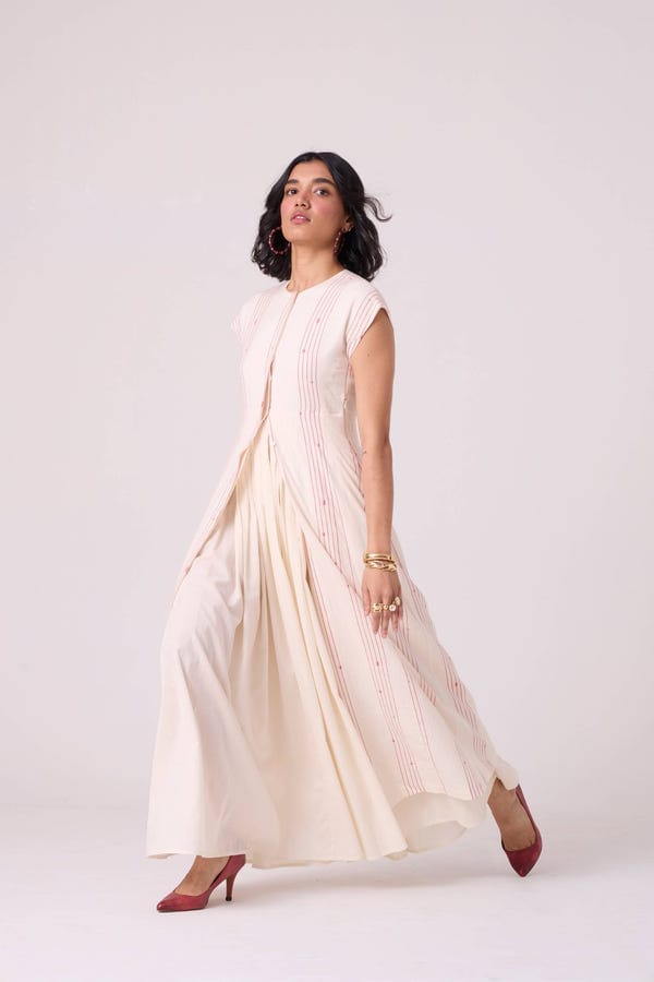 The Summer House — Vesna Red Stripe Maxi Dress