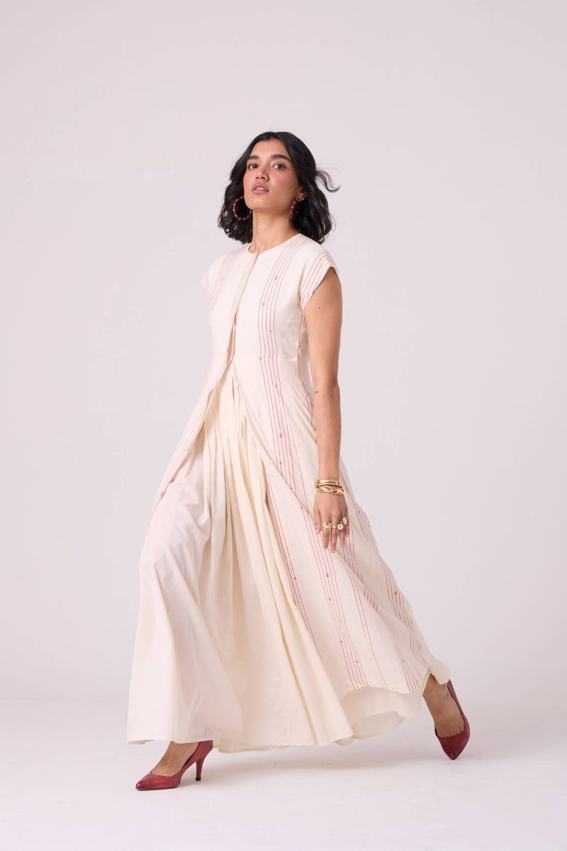 Vesna Red Stripe Maxi Dress