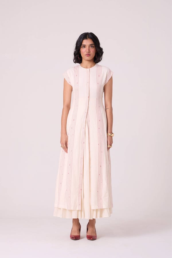 The Summer House — Vesna Red Stripe Maxi Dress