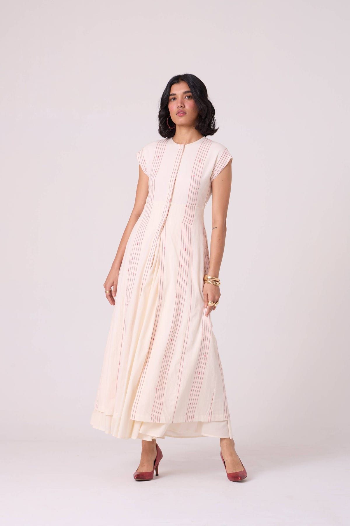 Vesna Red Stripe Maxi Dress - image 6