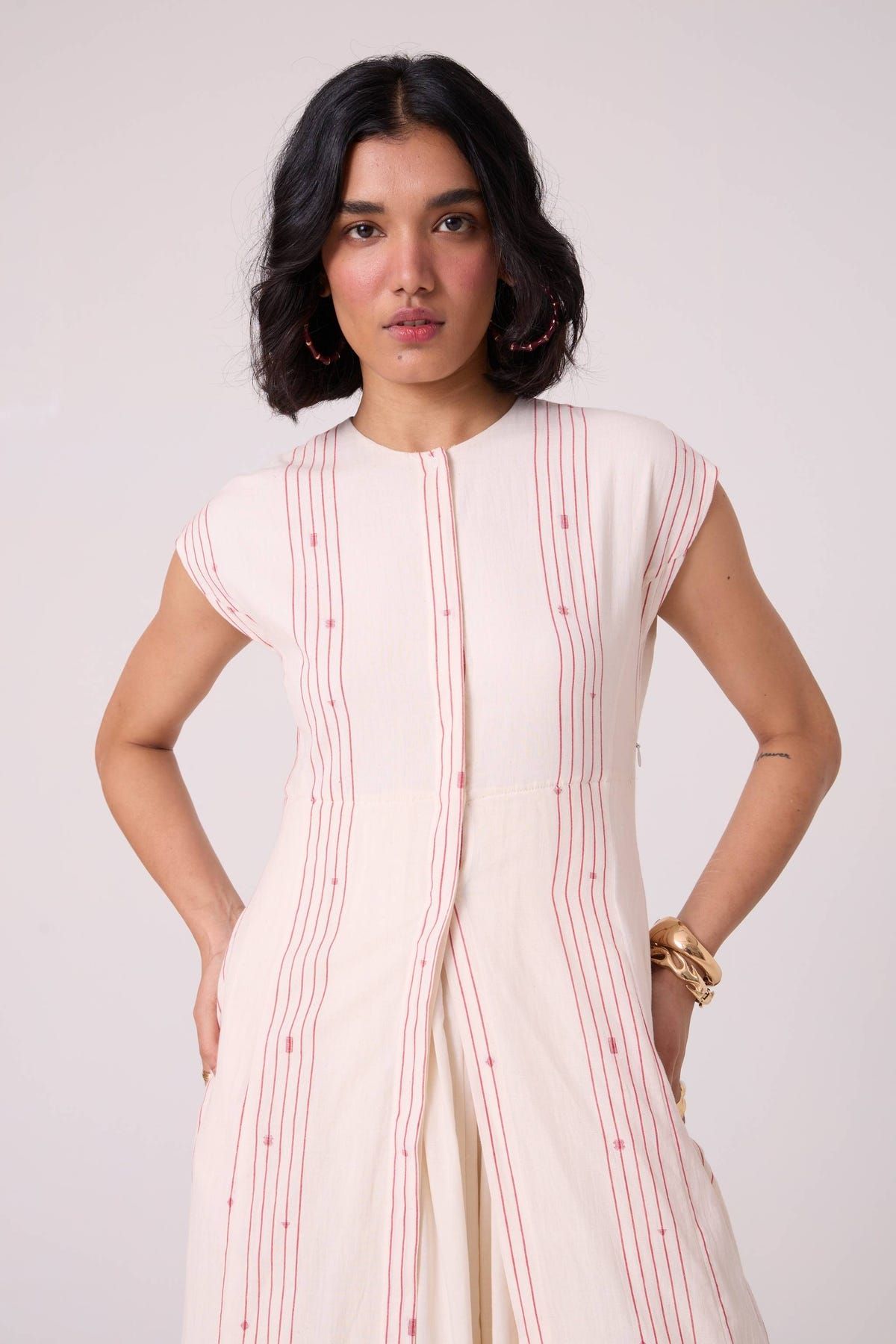 Vesna Red Stripe Maxi Dress - image 7