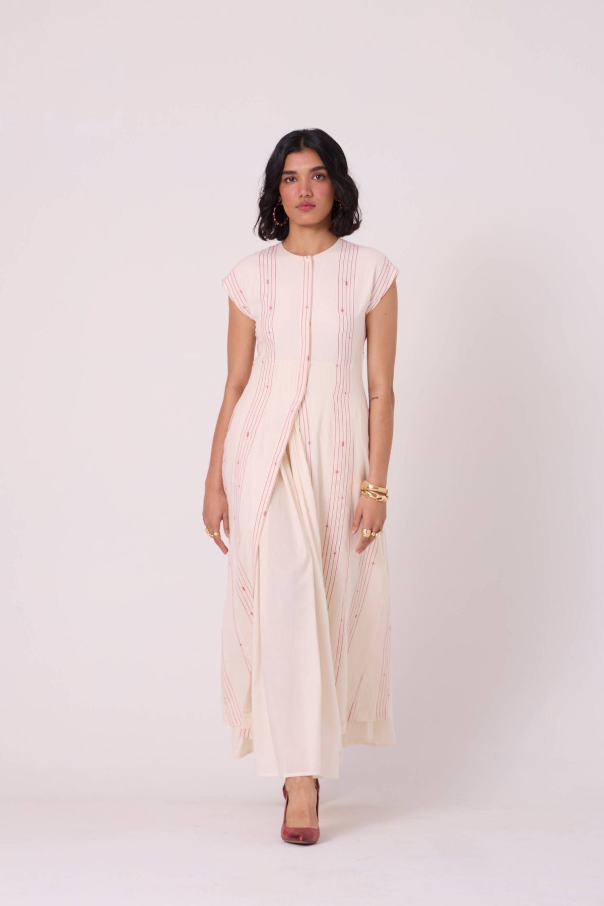 Vesna Red Stripe Maxi Dress - image 10