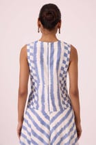 Myshkin Blue Striped Ikat Dress view 12