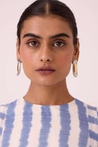 Myshkin Blue Striped Ikat Dress view 5