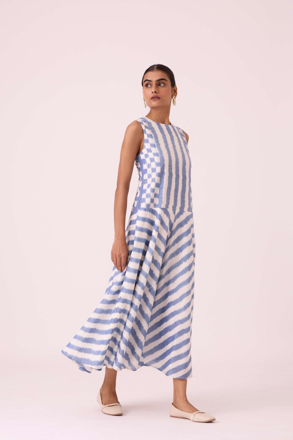 Myshkin Blue Striped Ikat Dress - image 6