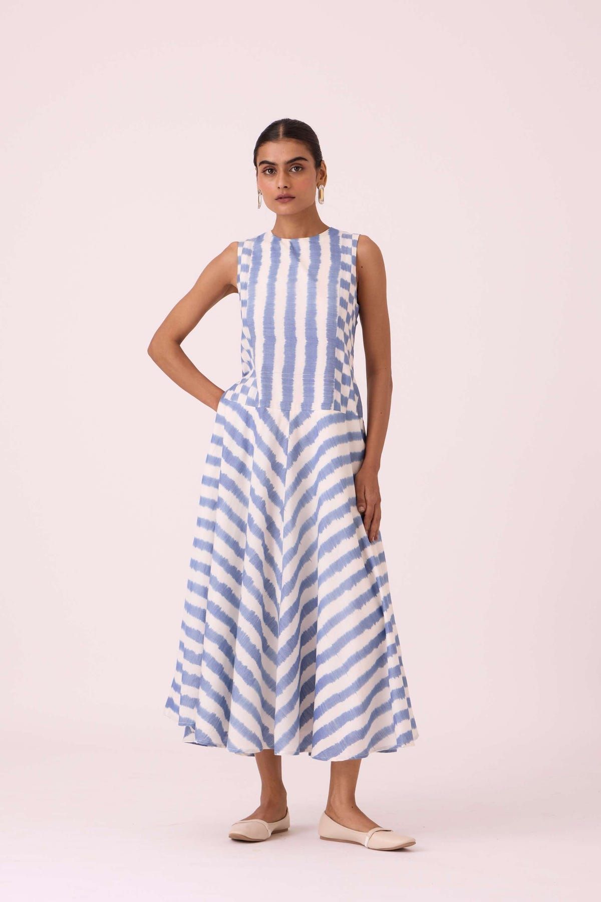 Myshkin Blue Striped Ikat Dress - image 7