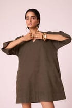Stad Olive Needlecord Shift Dress view 2