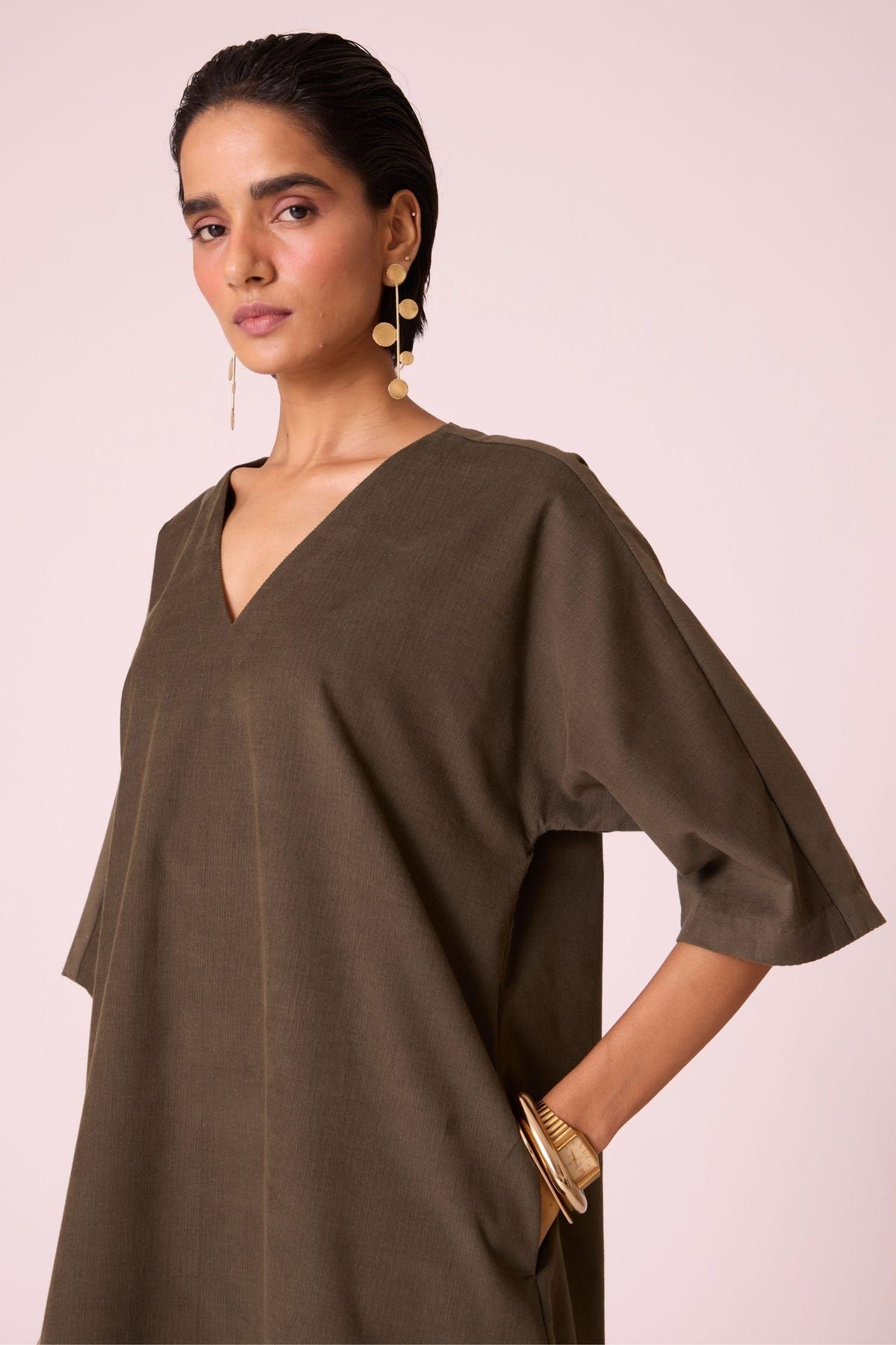 Stad Olive Needlecord Shift Dress - image 6