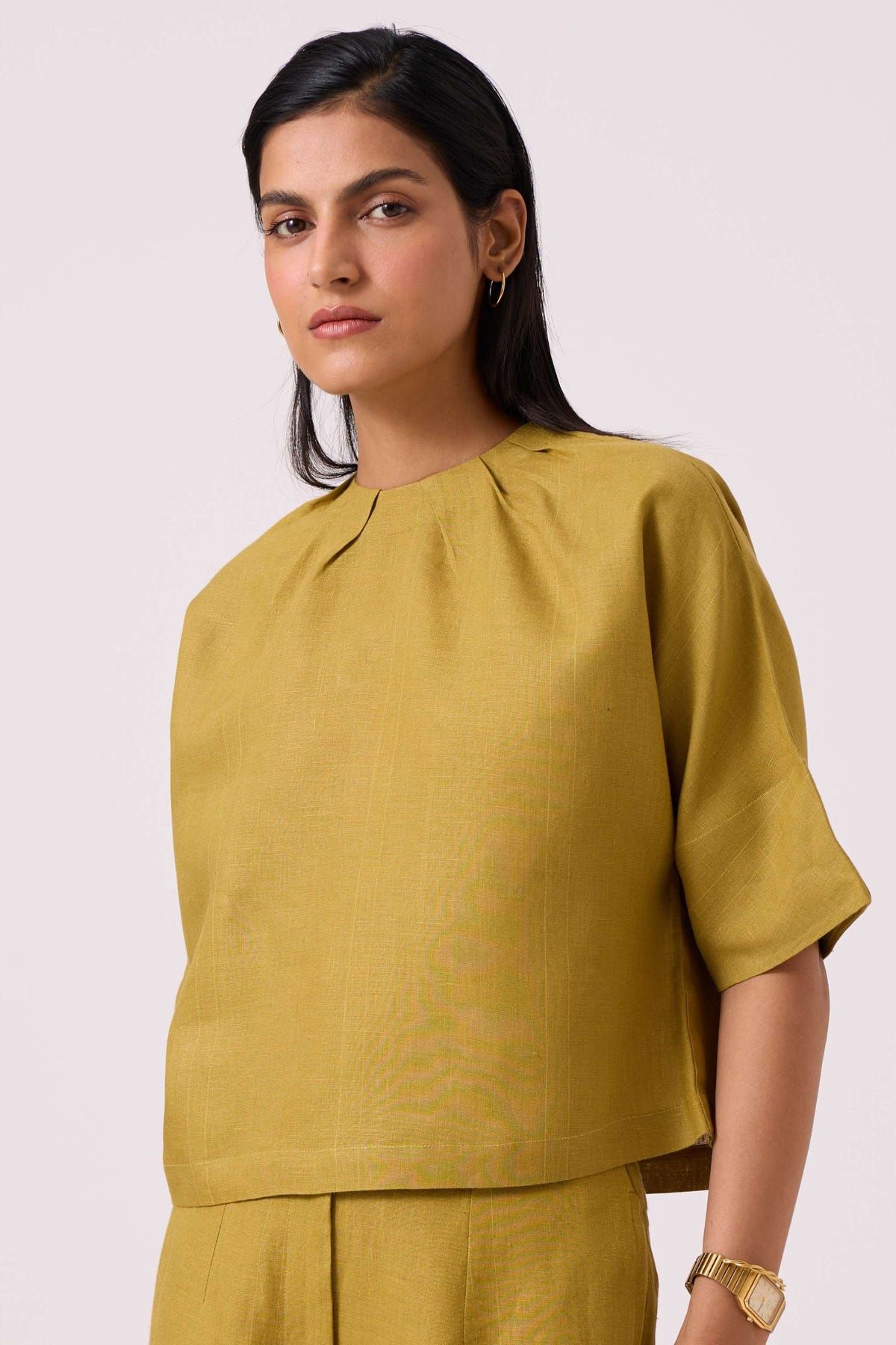 Bourne Olive Linen Top - image 2