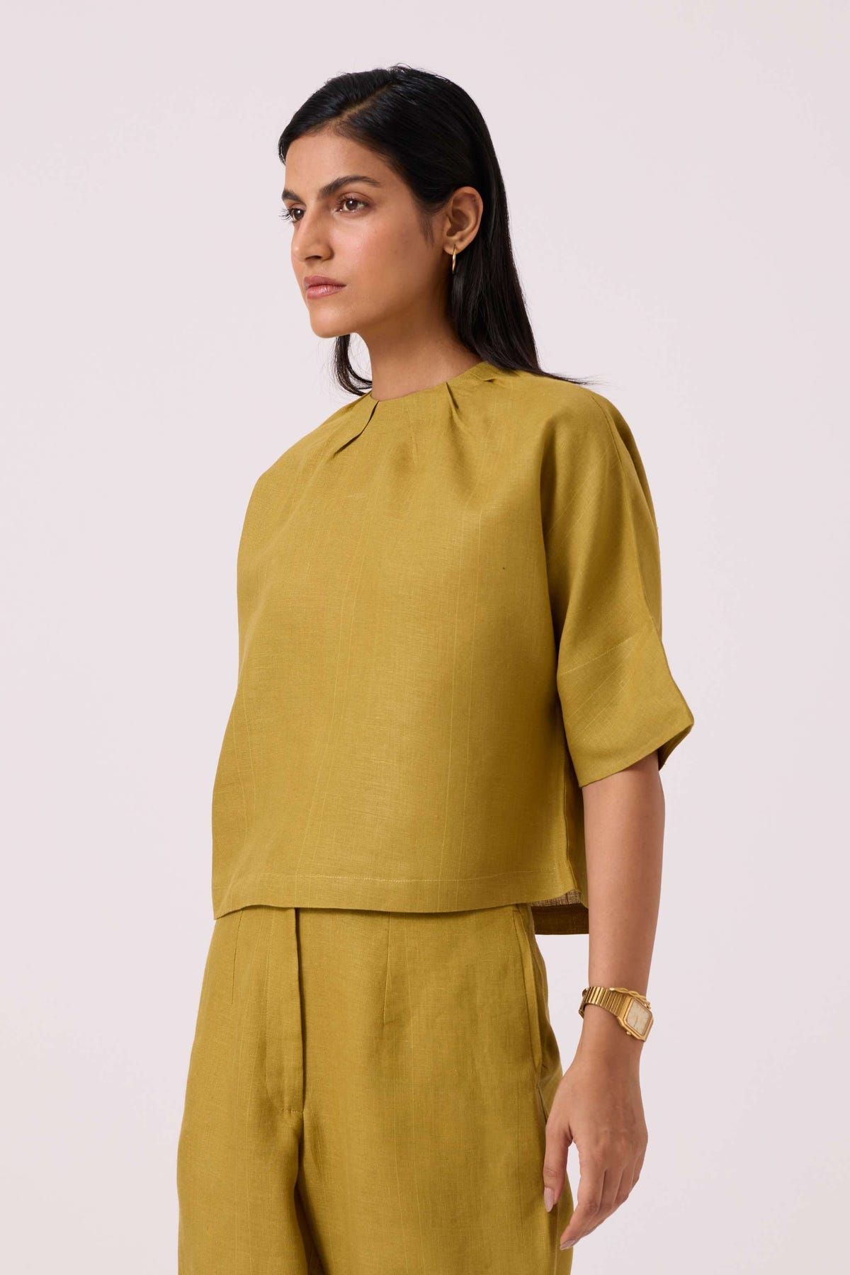 Bourne Olive Linen Top - image 6