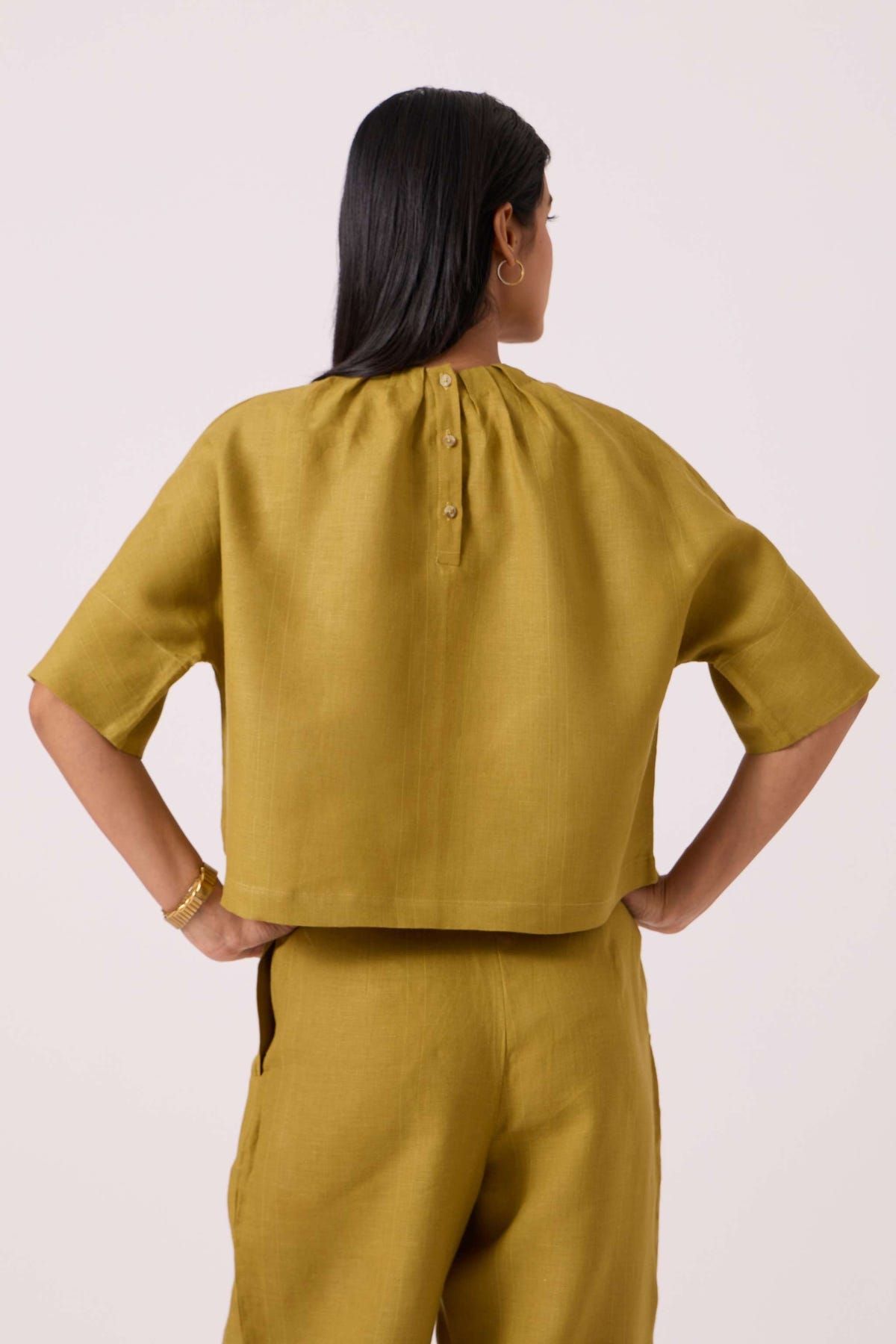 Bourne Olive Linen Top - image 10
