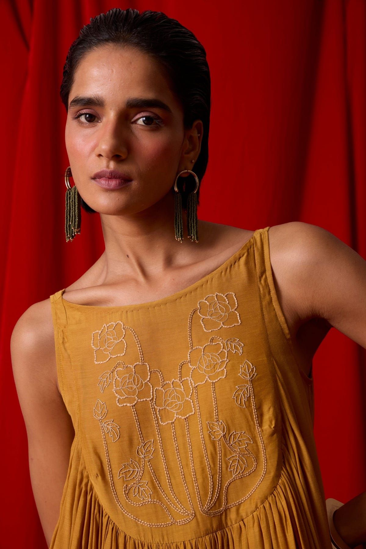 Zvuk Yellow Embroidered Maxi Dress - image 13