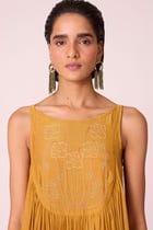 Zvuk Yellow Embroidered Maxi Dress view 6