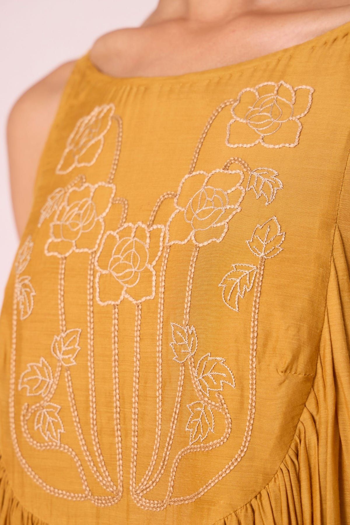 Zvuk Yellow Embroidered Maxi Dress - image 7
