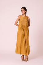 Zvuk Yellow Embroidered Maxi Dress view 8