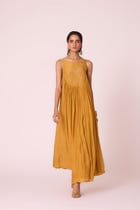 Zvuk Yellow Embroidered Maxi Dress view 9