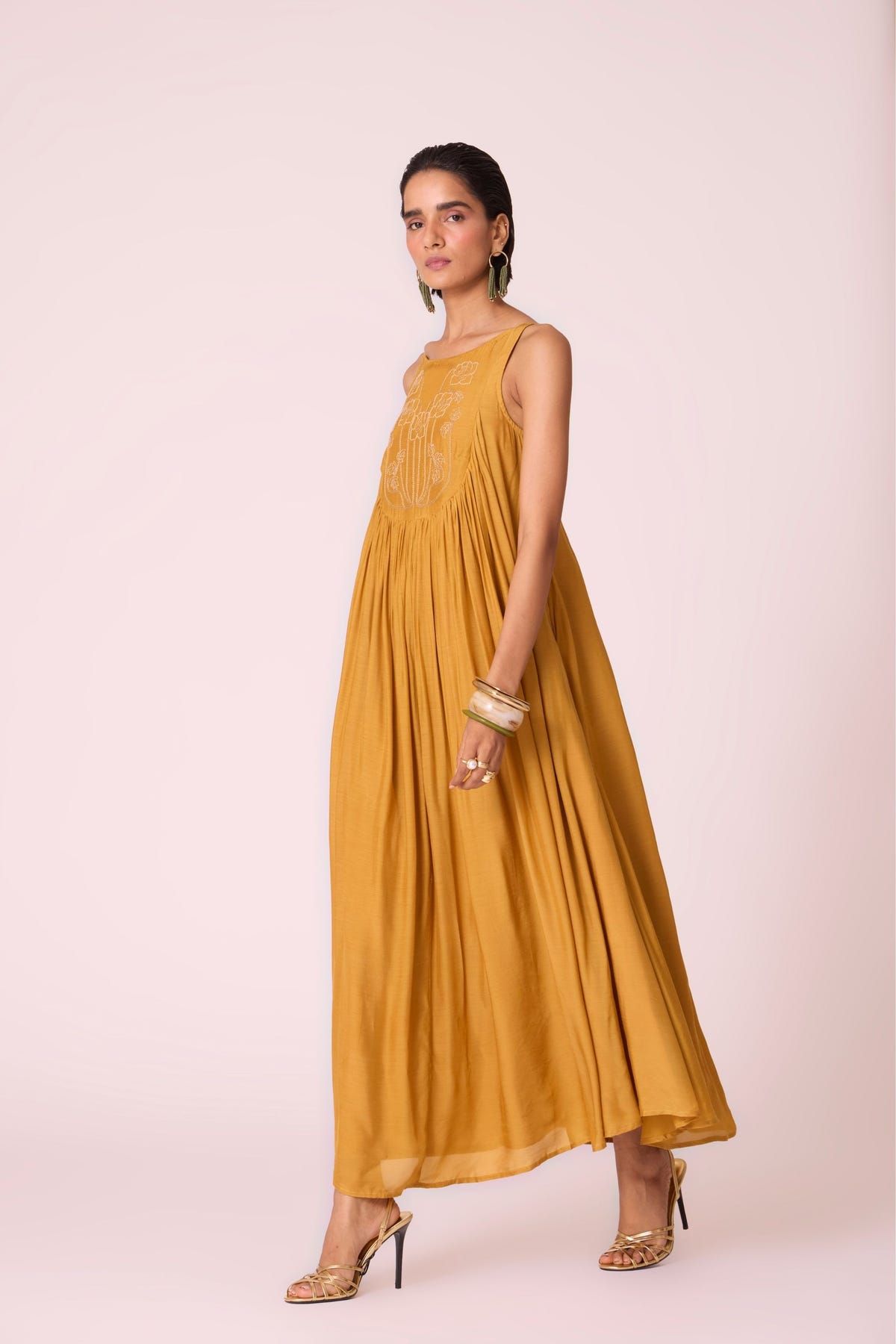 Zvuk Yellow Embroidered Maxi Dress - image 10