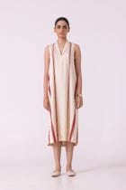 Eileen Red Striped Midi Dress view 1
