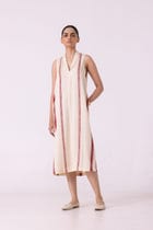 Eileen Red Striped Midi Dress view 3