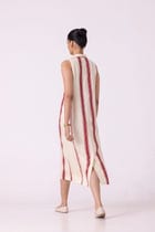 Eileen Red Striped Midi Dress view 10