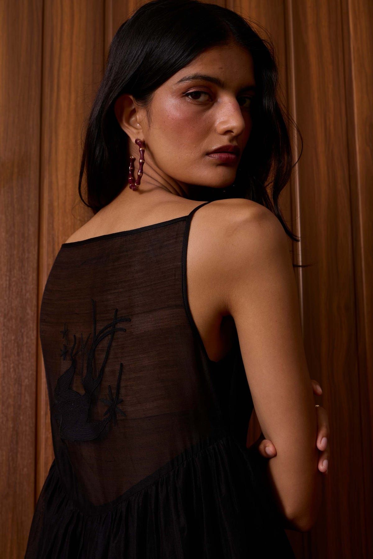 Vespera Black Handwoven Dress - image 14