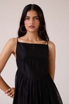 Vespera Black Handwoven Dress view 6